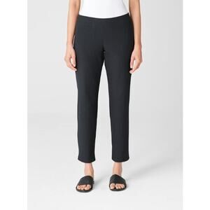 Eileen Fisher washable stretch crepe slim pant ankle length women's M black